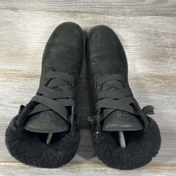Timberland Women’s Jayne Waterproof Sherling Convenience Black Boots Size 6 - Picture 6 of 10